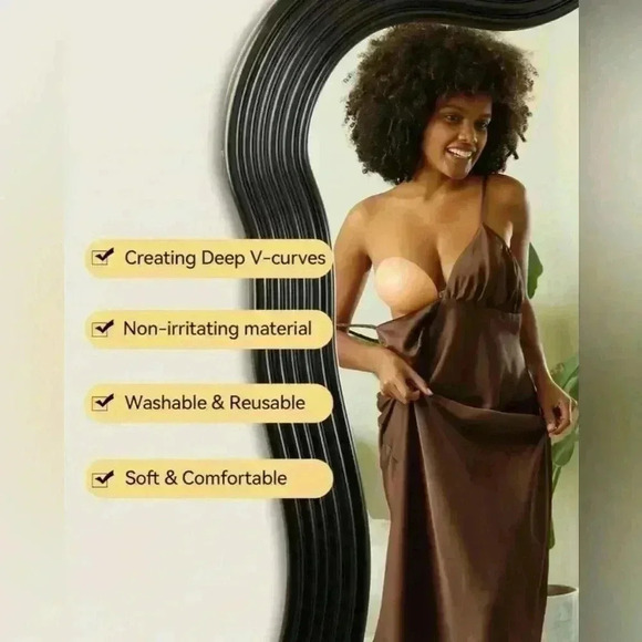 Niidor Adhesive Bra Strapless Sticky Invisible PushUp Silicone Fabric Backless B - Picture 8 of 13